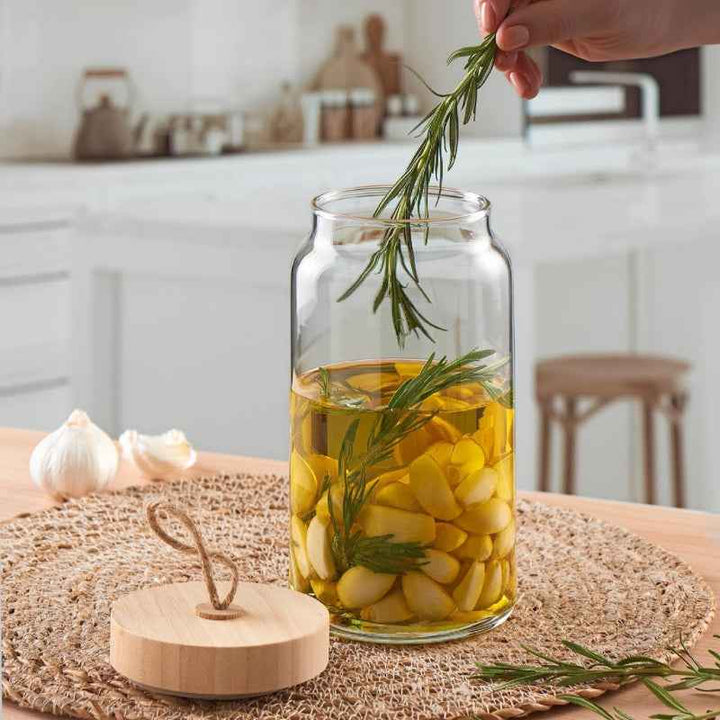 Bamboo Jar with Wooden Lid 1130 CC - 1001370