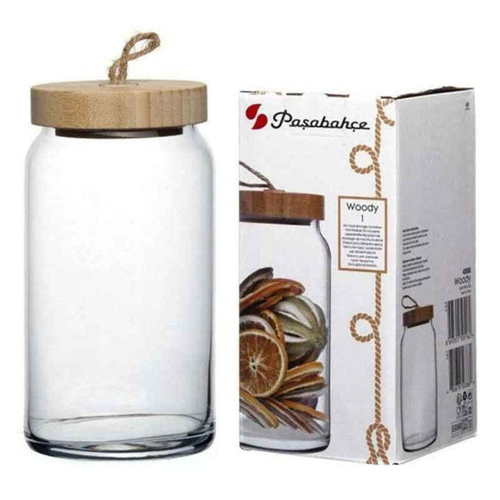 Bamboo Jar with Wooden Lid 1130 CC - 1001370