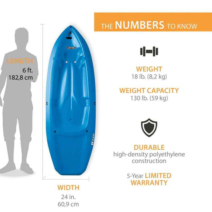 Lifetime 6ft Youth Kayak Wave 183cm - Blue 90825 - 1001920