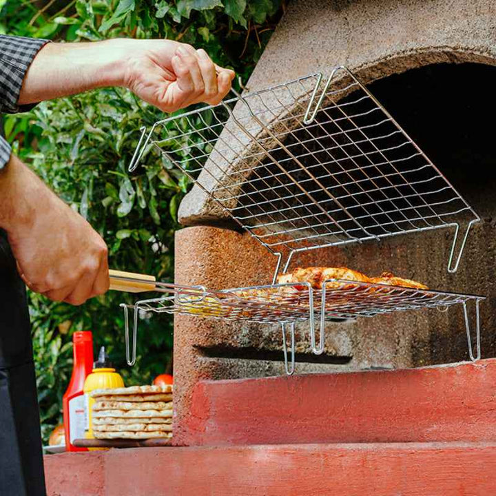Metal wire mesh grilling basket with feet "BBQ Guru" 35x25cm - 1003373
