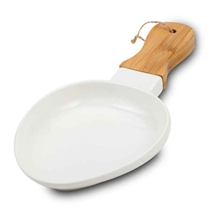Nava Porcelain plate "Terrestrial" with bamboo handle 32cm - 1003405