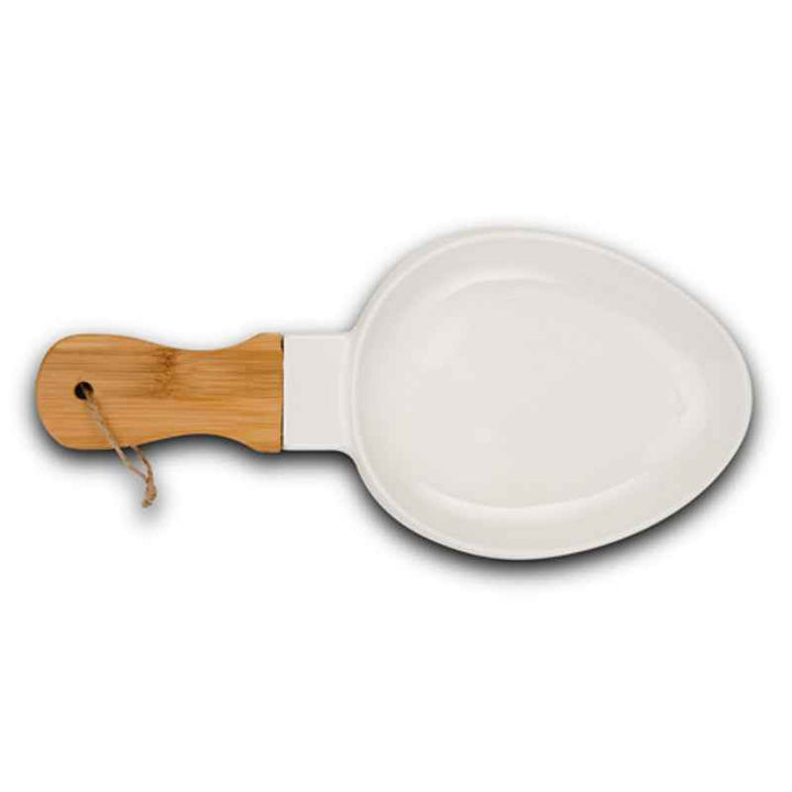 Nava Porcelain plate "Terrestrial" with bamboo handle 32cm - 1003405