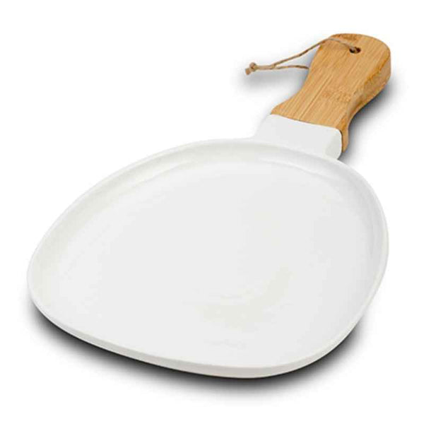 Nava Porcelain plate "Terrestrial" with bamboo handle 35cm - 1003408