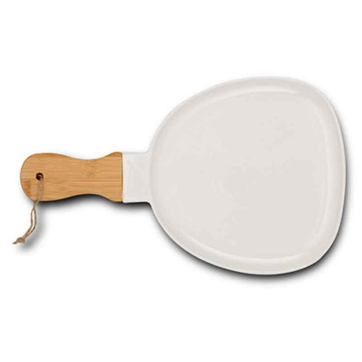 Nava Porcelain plate "Terrestrial" with bamboo handle 35cm - 1003408