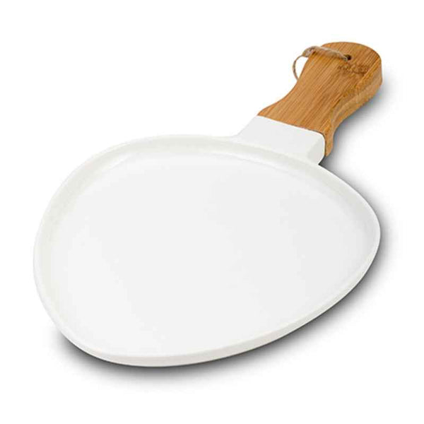 Nava Porcelain plate "Terrestrial" with bamboo handle 40cm - 1003409