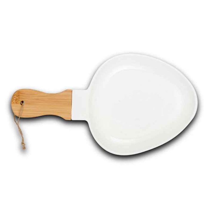 Nava Porcelain plate "Terrestrial" with bamboo handle 32cm - 1003410