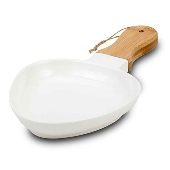 Nava Porcelain plate "Terrestrial" with bamboo handle 32cm - 1003410