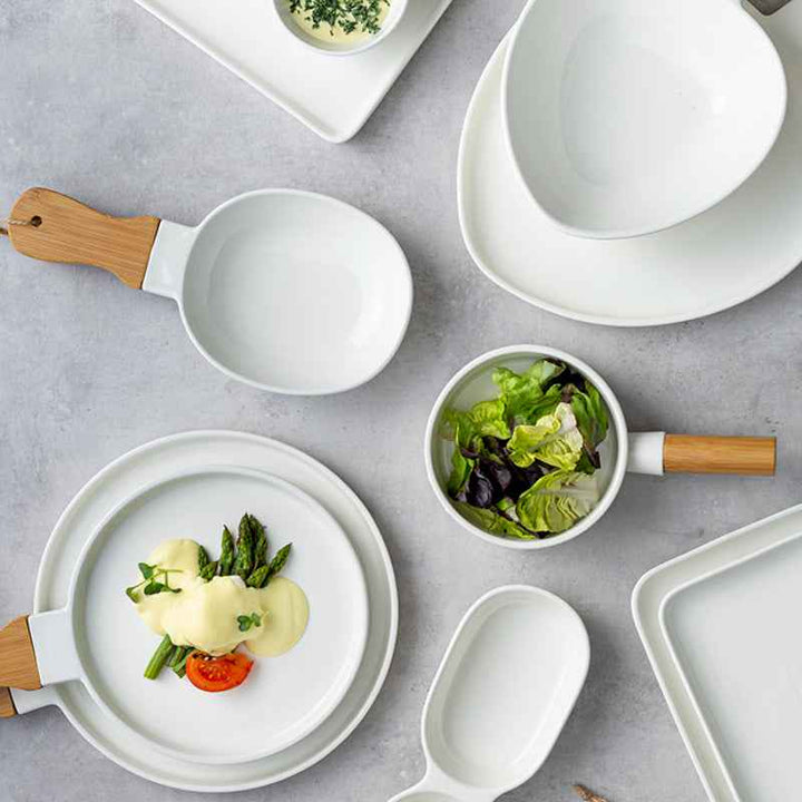 Nava Porcelain plate "Terrestrial" with bamboo handle 30cm - 1003411