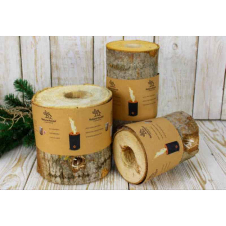Wood Torch With Nature Wax Outdoor 15x18cm Viking Wood Torch +/- 60Min - 1003688