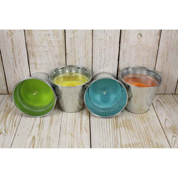Citronella Filled Zinc Bucket Outdoor 14x13cm 25Hrs - 1003692