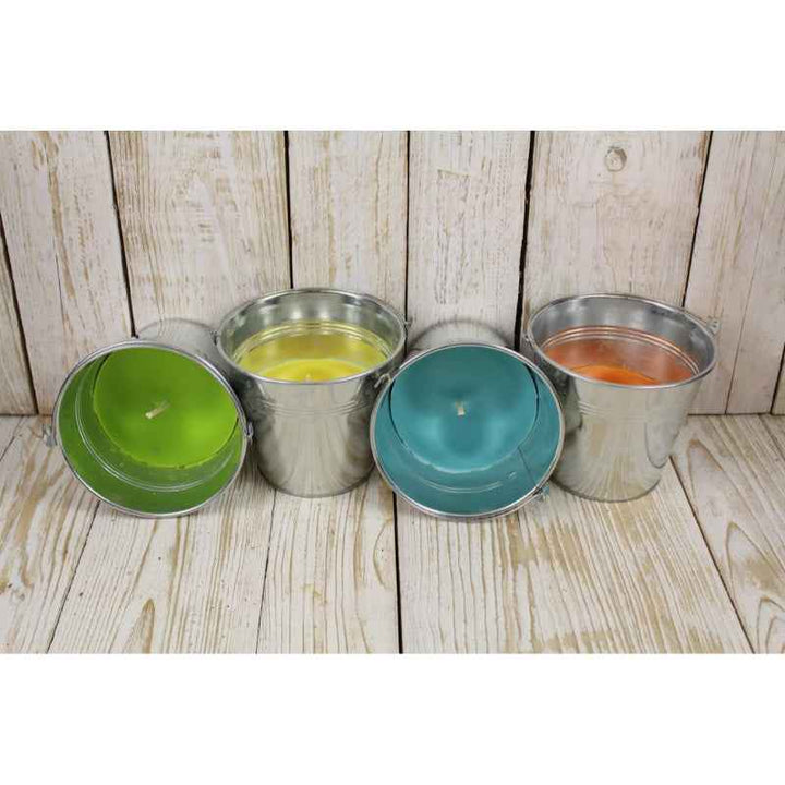 Citronella Filled Zinc Bucket Outdoor 14x13cm 25Hrs - 1003692