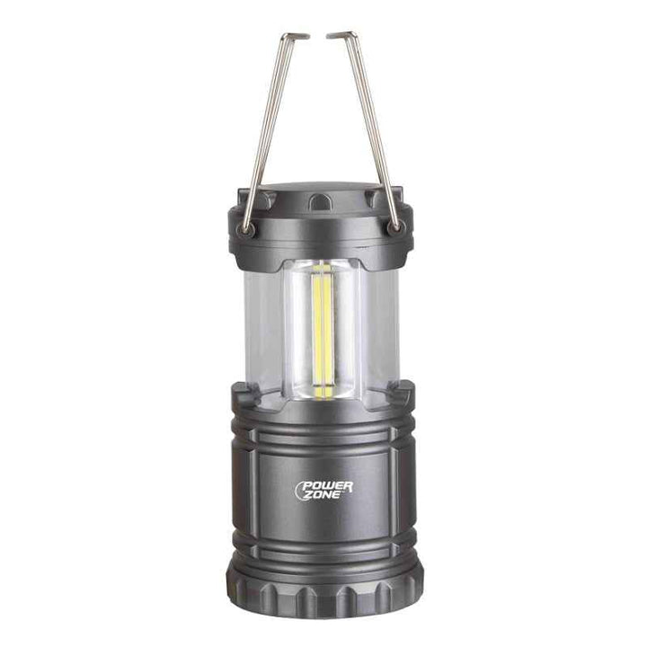 PowerZone Collapsible Camping Lantern, LED Lamp, White Light Silver - 1003848