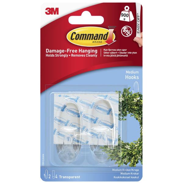 3M Command Clear Hooks Strips Medium 17091CLR - Salman Stores