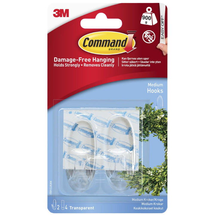 3M Command Clear Hooks Strips Medium 17091CLR - Salman Stores