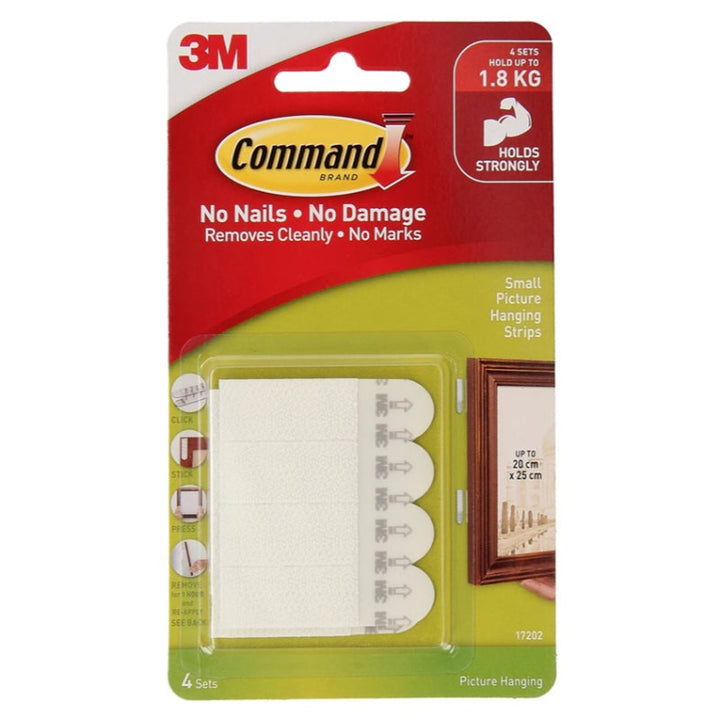 3M Small Picture Hanging Strips White 17202 - Salman Stores