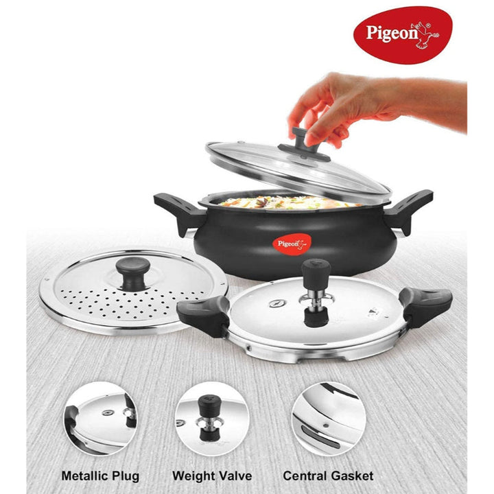 Pigeon Super Pressure Cooker 3 Liter Induction Base Black 620H - Salman Stores