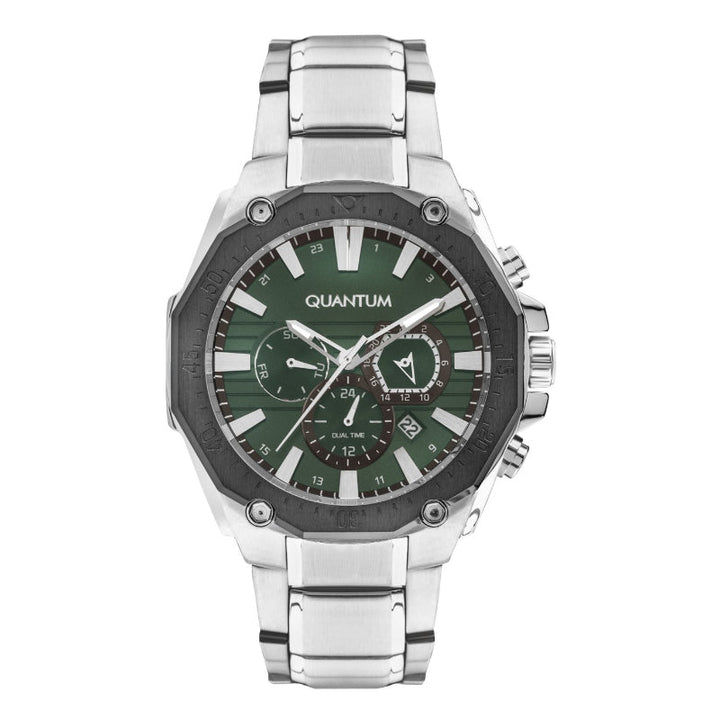 Quantum Men Silver Stainless Steel Analog Green Dial Watch ADG1021370 - Salman Stores