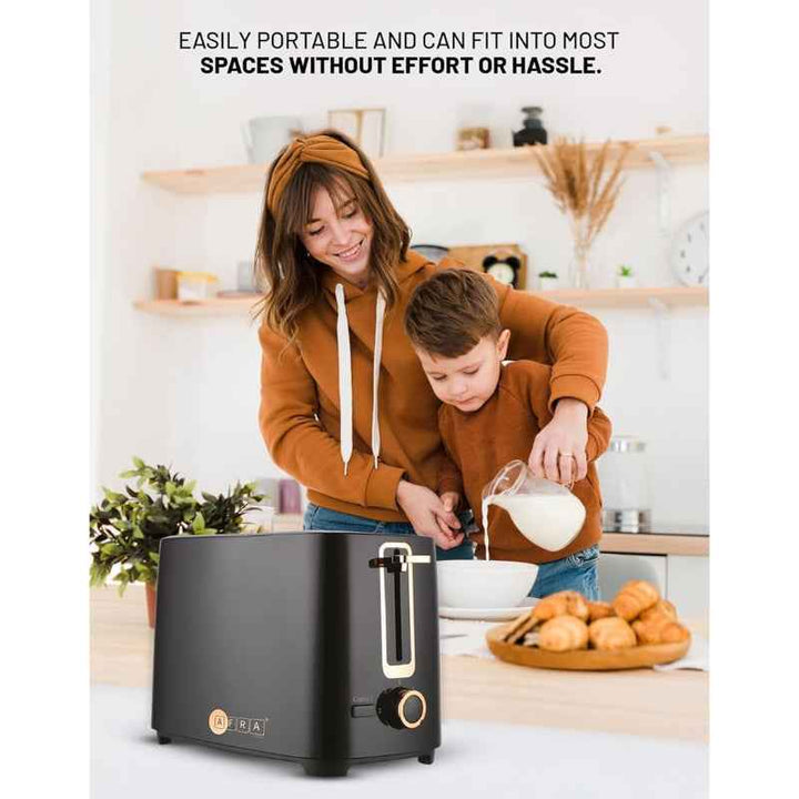 Afra Breakfast Toaster 2 Slots Plastic 700W Black AF-100700TOBL
