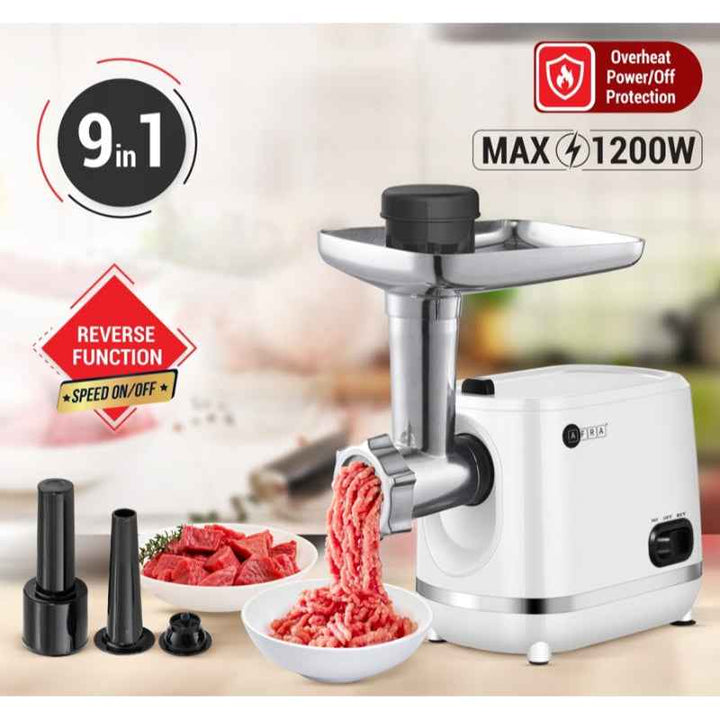Afra Meat Grinder Power 3 Cutting Discs 1200W White AF-1200MGWT