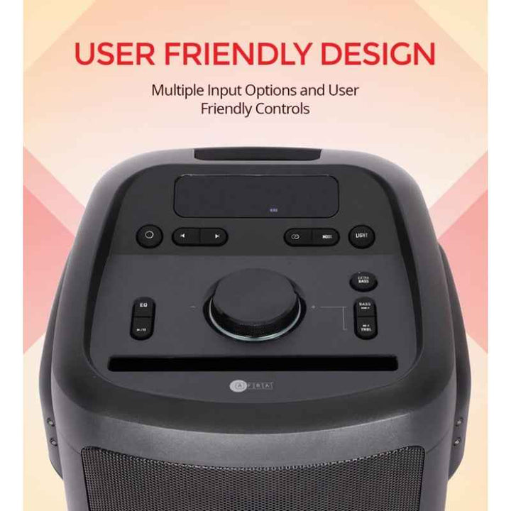 Afra Party Speaker 300W with Karaoke Mic USB Charging 10 Inch Woofer Guitar Input AF-300PSBK