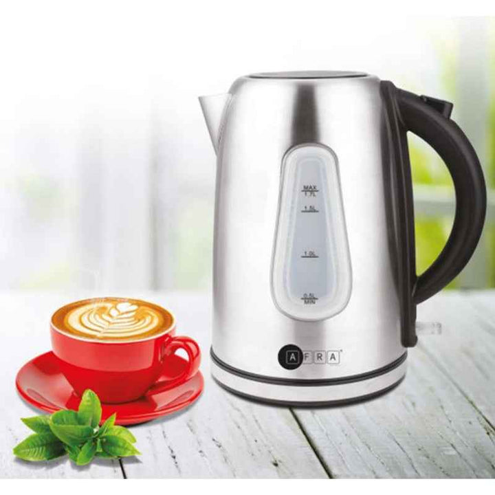 Afra Electrical Kettle Glass 1.7 Liter 2200W Black AF-401850KTSS