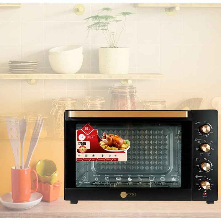 Afra Electric Oven Toaster 45 Liter 1700W Black AF-4517OTBK
