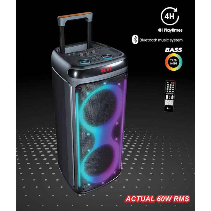 AFRA Trolley Speaker Dual Speakers 60W 4000Ma Black AF-60TSBK