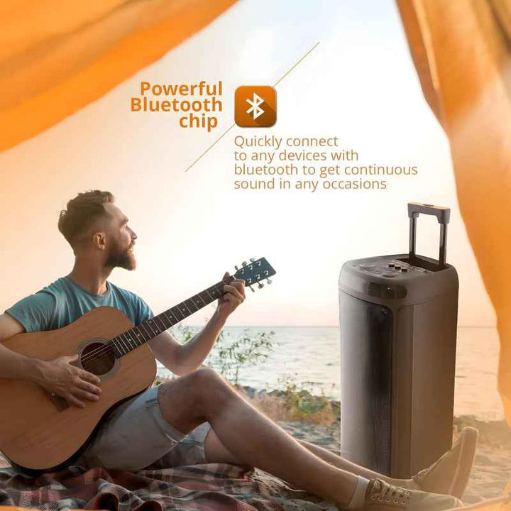 AFRA Trolley Speaker Dual Speakers 60W 4000Ma Black AF-60TSBK
