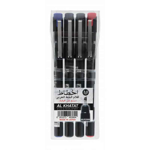 Al Khatat Calligraphy Pen 3.0 mm Line Width Set of 4 Colors AK-PC300N-04