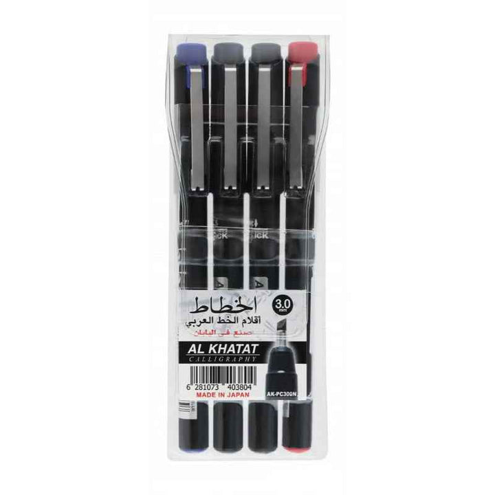Al Khatat Calligraphy Pen 3.0 mm Line Width Set of 4 Colors AK-PC300N-04