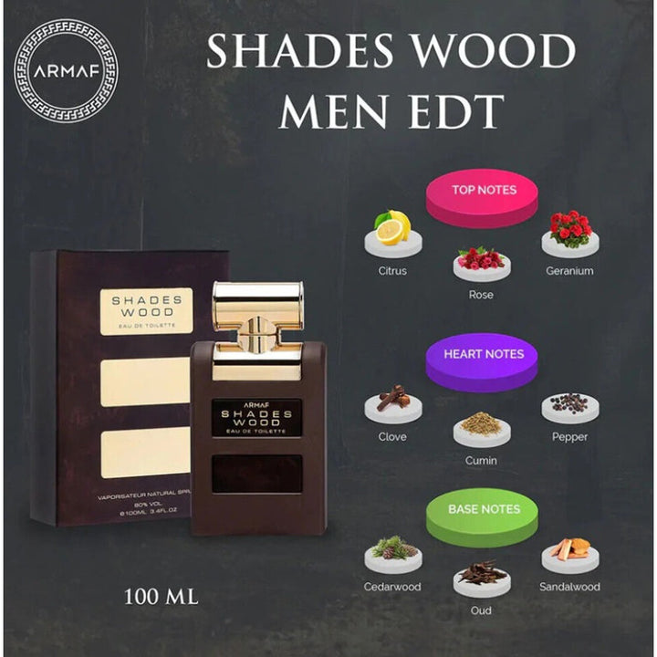 Armaf Shades Wood for Men EDT 100ml AM094953 - Salman Stores
