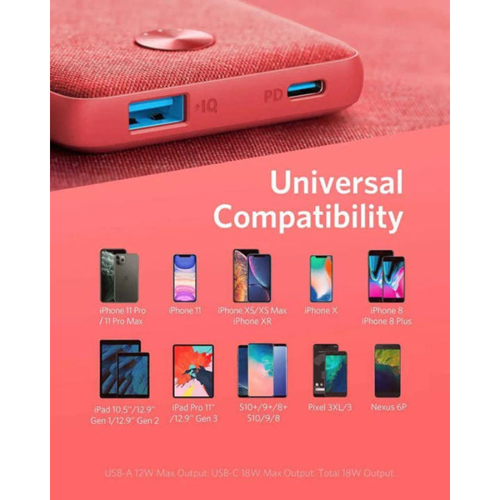 Anker Powercore III Sense 10000 PD 20W Fabric Red AN.A1244H92.RD - Salman Stores
