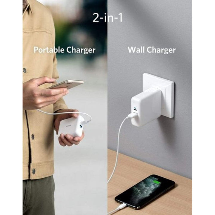 Anker Powercore III Fusion Charger and Powerbank 5000 mAh PD 18W White AN.A1624H22.WT - Salman Stores