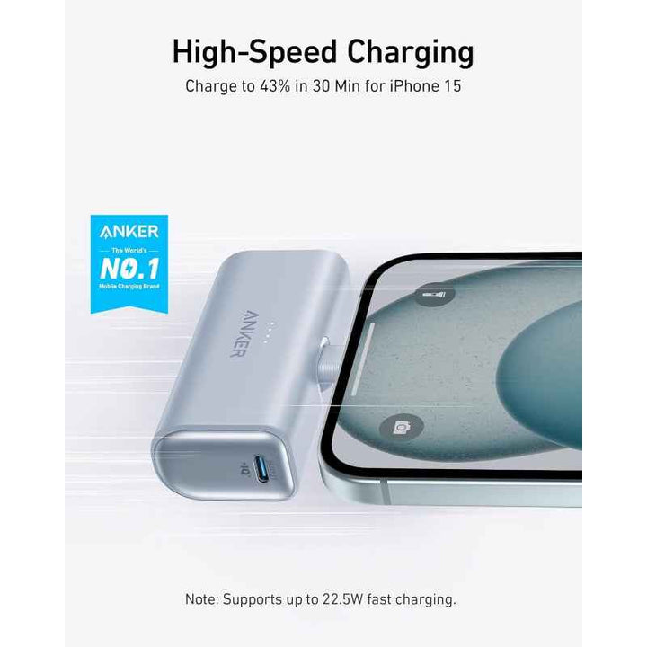 Anker 621 Powercore 5000mAh With Built in Lightning Connect 12W Blue AN.A1645H31.BL