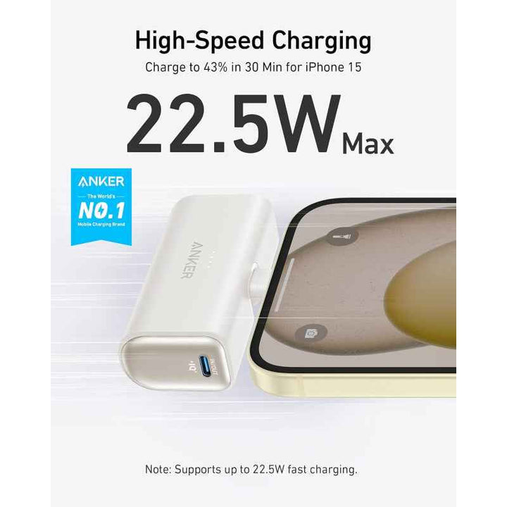 Anker Powercore 5000mAh PD 22.5W Built-In USB-C Connector White AN.A1653H21.WT