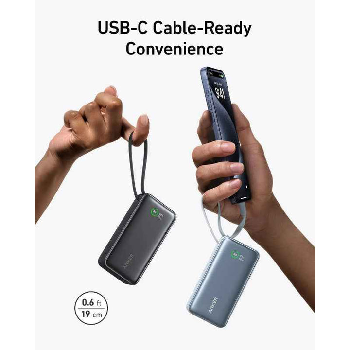 Anker Powercore Nano 10000mAh PD 30W Built-In USB-C Cable A Blue AN.A1657H21.WT