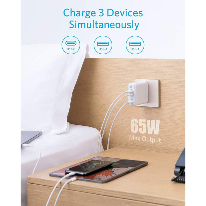 Anker Powerport III 3-Port 65W White AN.A2033H21.WT - Salman Stores