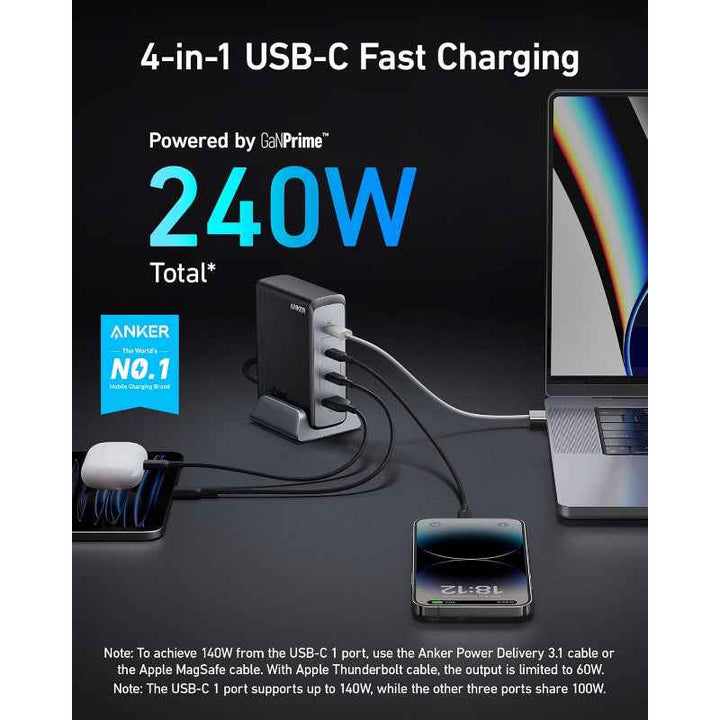 Anker Powerport 240W 3C 1A PD GAN Black AN.A2342211.BK