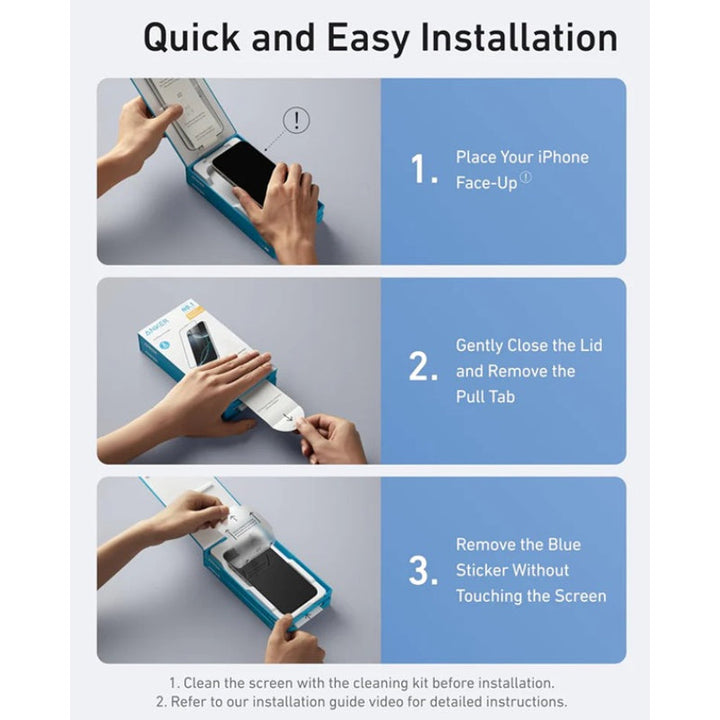 Anker Tempered ShieldX Glass Kit Iphone 16 Pro Clear AN.A720C00A.CL - Salman Stores