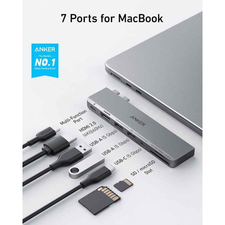 Anker 547 USB-C Hub 7-in-2 for MacBook B2B - UN Grey AN.A8354HA1.BK