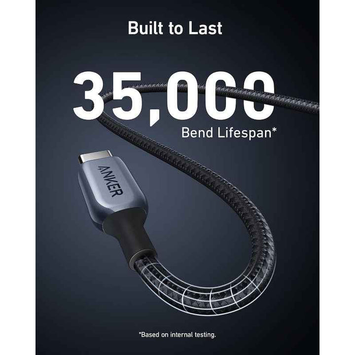 Anker 765 USB-C to USB-C Cable 140W 6ft Nylon Grey AN.A8866HA1.GY