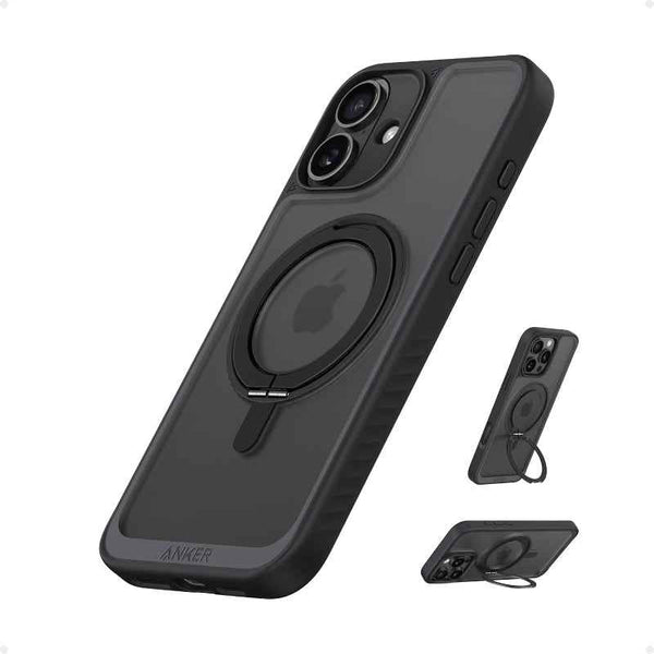 Anker Iphone 16 Magnetic Clear Case with 360 Ring Stand iPhone Black AN.A90H1H1A.BK