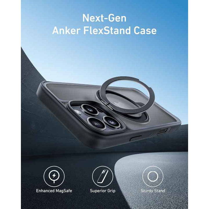 Anker Iphone 16 Magnetic Clear Case with 360 Ring Stand iPhone Black AN.A90H1H1A.BK