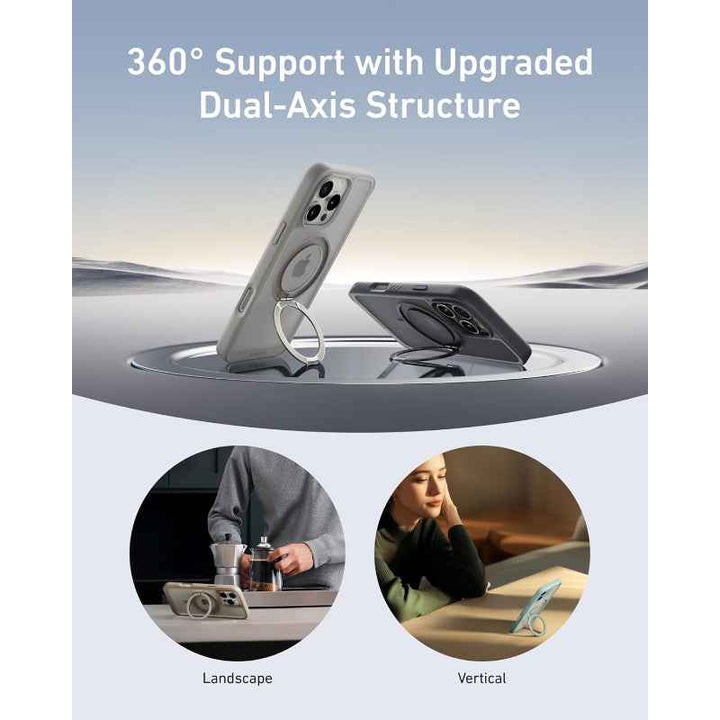 Anker Iphone 16 Magnetic Clear Case with 360 Ring Stand iPhone Black AN.A90H1H1A.BK