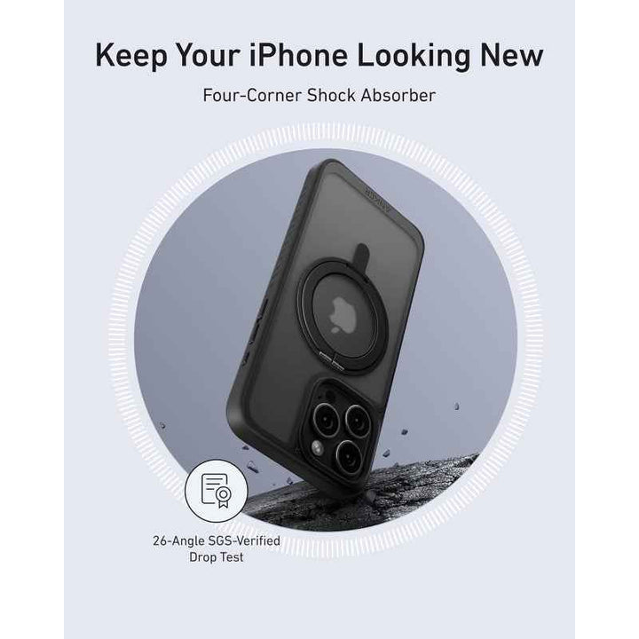 Anker Iphone 16 Magnetic Clear Case with 360 Ring Stand iPhone Black AN.A90H1H1A.BK