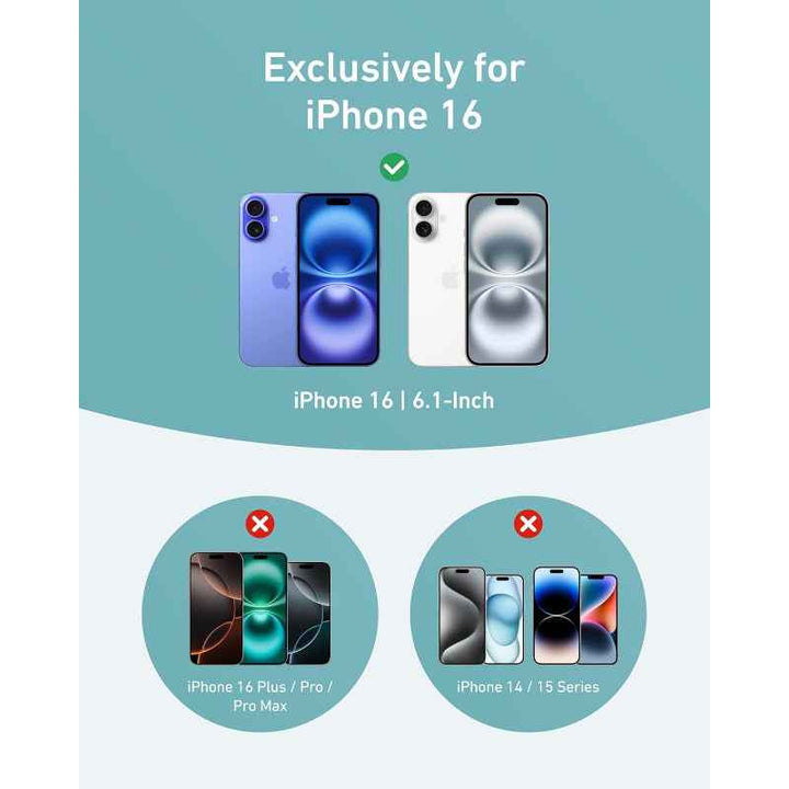 Anker Iphone 16 Magnetic Clear Case with 360 Ring Stand iPhone Black AN.A90H1H1A.BK
