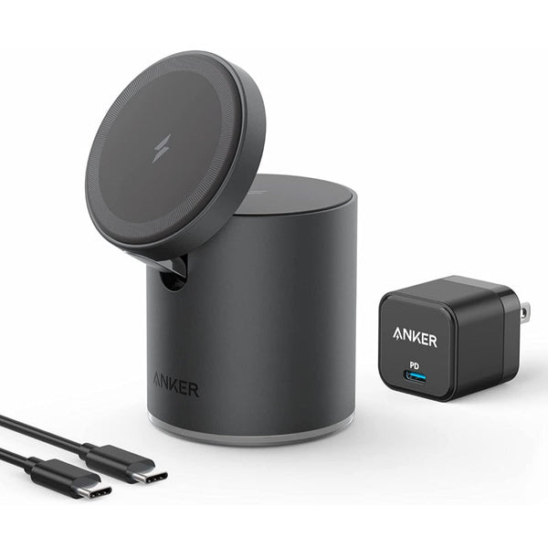 Anker 623 Magnetic Wireless Charger Maggo 2-In-1 With PD Charger Black AN.B2568211.BK - Salman Stores