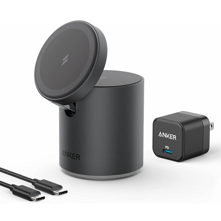 Anker 623 Magnetic Wireless Charger Maggo 2-In-1 With PD Charger Black AN.B2568211.BK - Salman Stores