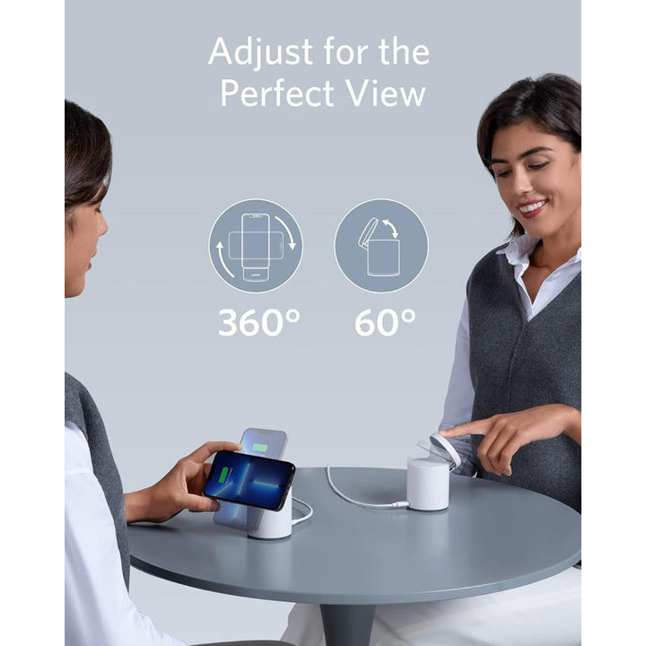Anker 623 Magnetic Wireless Charger Maggo 2-In-1 With PD Charger White AN.B2568221.WT - Salman Stores