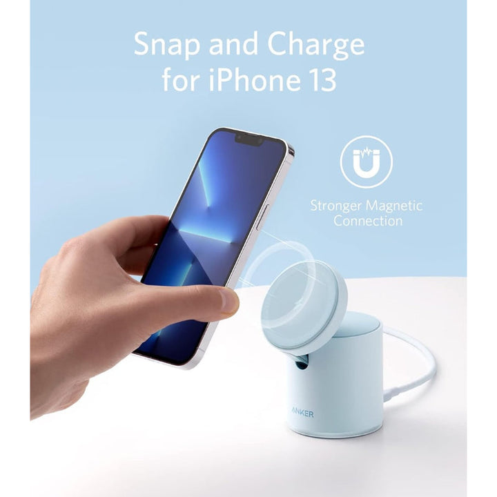 Anker 623 Magnetic Wireless Charger Maggo 2-In-1 With PD Charger Blue AN.B2568231.BL - Salman Stores